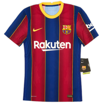 【在庫一掃】 Barcelona 2020-21 Authentic (S) - 9/10 - #10 Messi Shirt Home ウェア
