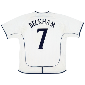 ENGLAND BECKHAM 7　Tシャツ 2001-03 England Home L/S Shirt Beckham #7 - 6/10 - (M)