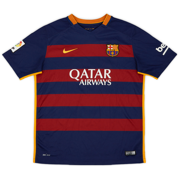 2015-16 Barcelona Home Shirt Neymar Jr #11 - 8/10 - (XL.Boys)