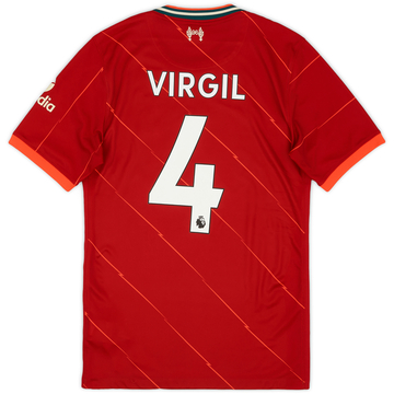 2021-22 Liverpool Home Shirt Virgil #4 (L)