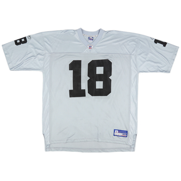 2005 06 Oakland Raiders Moss 18 Reebok On Field Away Jersey Good XXL