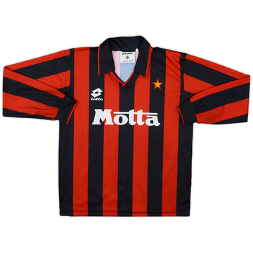 1993-94 AC Milan Home L/S Shirt - 9/10 - (XL.Boys)