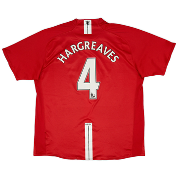2007-09 Manchester United Home Shirt Hargreaves #4 - 5/10 - (M)