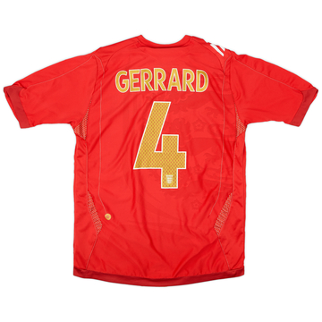 2006-08 England Away Shirt Gerrard #4 - 9/10