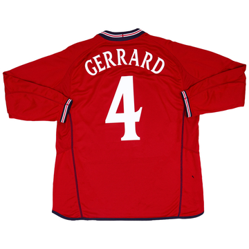 メーカー直売所 L/S Away England 2002-04 Shirt (L) - 9/10 - #4 Gerrard ウェア