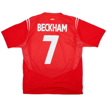 2004-06 England Away L/S Shirt Beckham #7 (M)