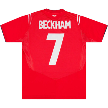 2004-06 England Away Shirt Beckham #7 - 7/10 - (XL)