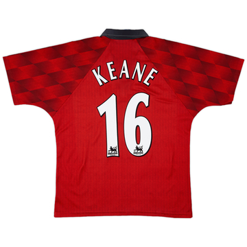1996-98 Manchester United Home Shirt Keane #16 - 7/10 - (L)