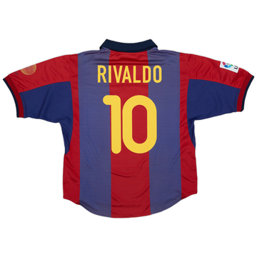 2000 01 Barcelona Home Shirt Rivaldo 10 7 10 L