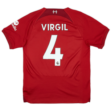 リバプール VIRGIL 4 シャツ 赤 2022-23 Liverpool Match Issue Champions League Home Shirt