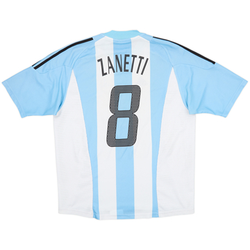 2002-04 Argentina Home Shirt Zanetti #8 - 6/10 - (XL)