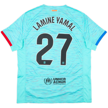 土日限定価格　FC バルセロナ Lamine Yamal アウェイユニフォーム 2023/24 Barcelona Away Jersey #27 Lamine Yamal Large Nike Soccer