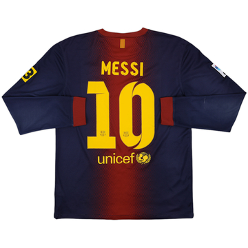 2012-13 Barcelona Home L/S Shirt Messi #10 - 8/10 - (M)