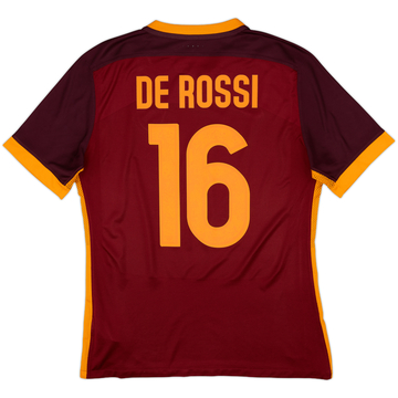 2018-19 Roma Authentic Home Shirt De Rossi #16 - 9/10 - (S)