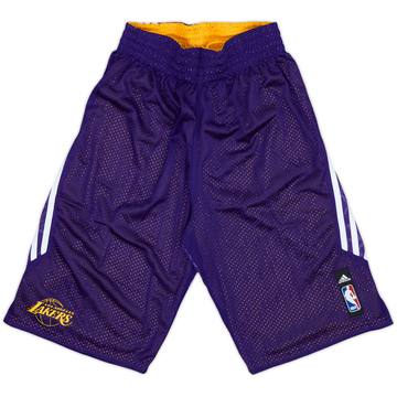 2013-14 LA Lakers adidas Reversible Pantalonetas de Entrenamiento (S)