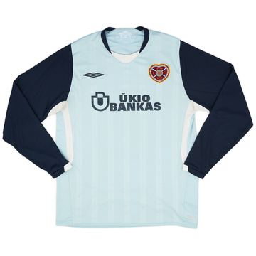 2009-10 Hearts Away L/S Shirt - 8/10 - (L)