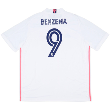 2020-21 Real Madrid Authentic Home L/S Shirt Benzema #9 (S)