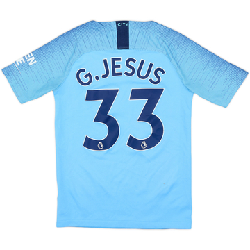 【在庫一掃】 G.Jesus Shirt Home City Manchester 2017-18 #33 (S) - 6/10 - ウェア