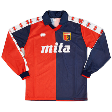 1989-90 Genoa Home L/S Shirt #9 - 8/10 - (L/XL)