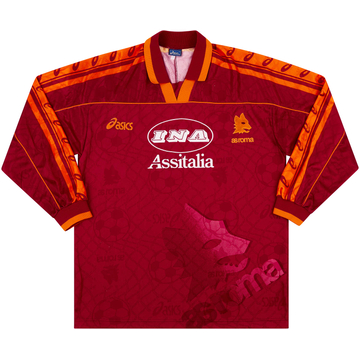 1995-96 Roma Home L/S Shirt - 8/10 - (S)