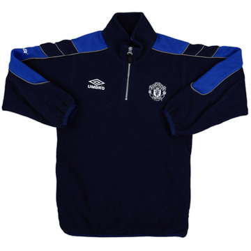 1998-00 Manchester United Umbro 1/4 Zip Hooded Drill Top