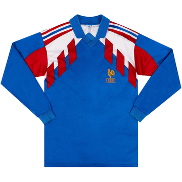 1990-92 France Home L/S Shirt - 6/10 - (Y)