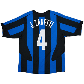 ウェア inter 2003 2004 HOME 2003-04 Inter Milan Home Shirt J.Zanetti #4 - 5/10 - (XL)