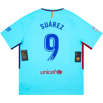 ※正規品　バルセロナ SUÁREZ 9番 シャツ 2017-18 Barcelona Authentic Third Shirt Suarez #9 (XL)