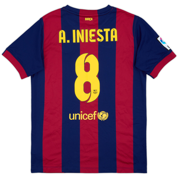 FC Barcelona A. Iniesta 8番 シャツ ユニフォーム New FC Barcelona Away ANDRES INIESTA #8 Kit top CAMISETA
