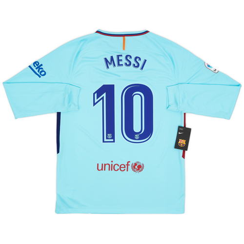 2017 18 Barcelona Away L S Shirt Messi 10