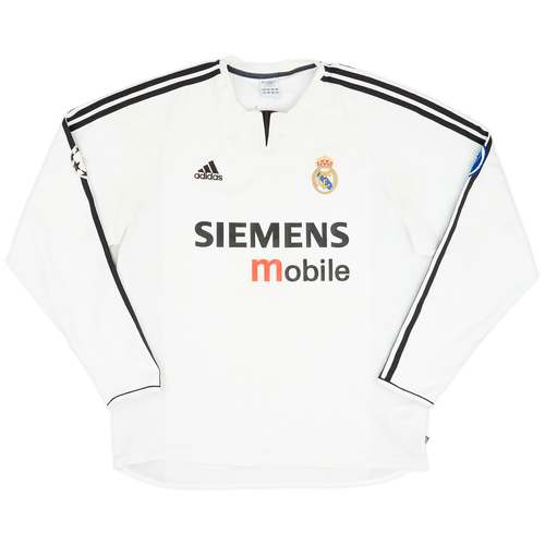 2003 04 Real Madrid Home L S Shirt 2 5 10 XL