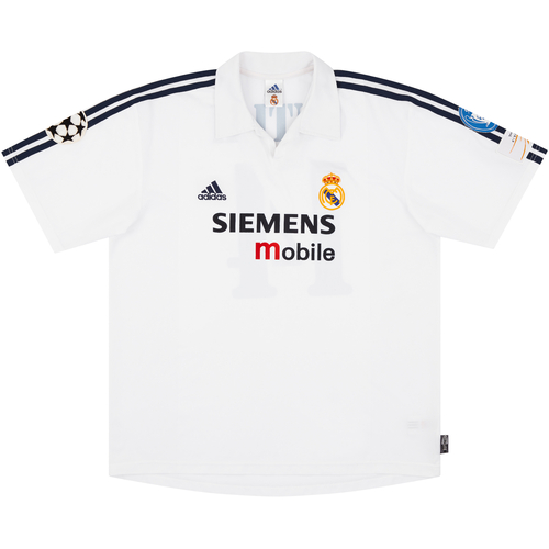 2002 03 Real Madrid Match Worn Champions League Home Shirt Guti. H