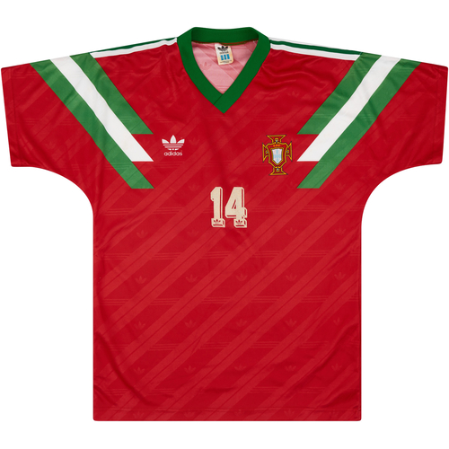 1992 Portugal Match Worn US Cup Home Shirt 14 Filipe v Ireland