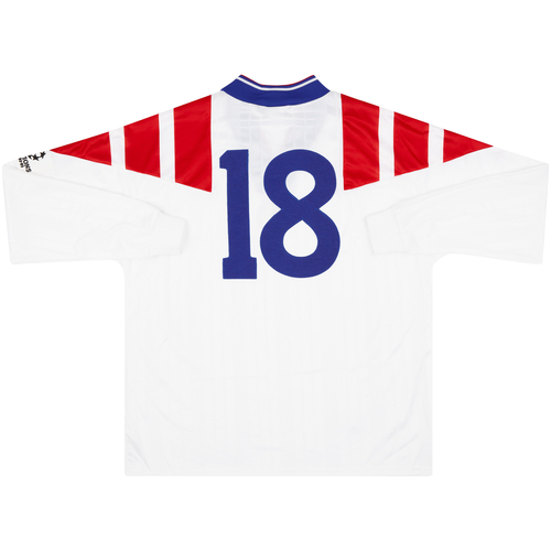 1992 93 Rangers Match Issue Champions League Away L S Shirt 18