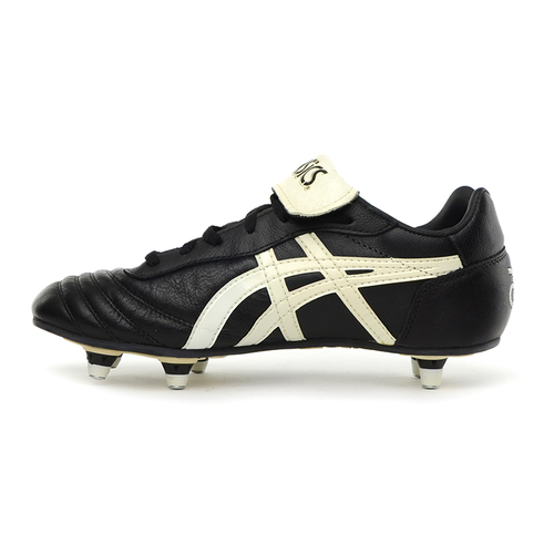 Black and white on sale asics football boots