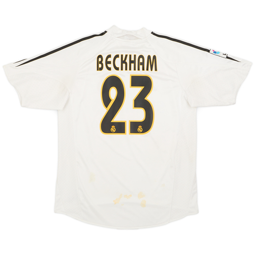 2004 05 Real Madrid Home Shirt Beckham 23 6 10 M
