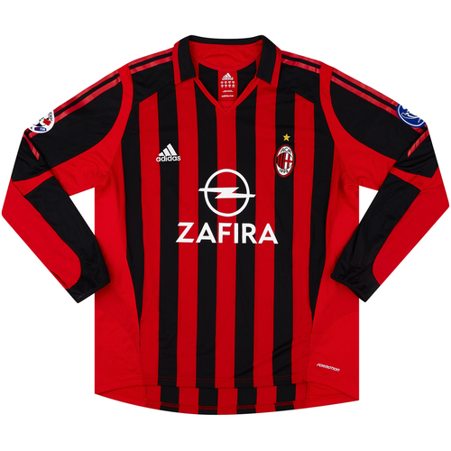 2005 06 AC Milan Match Issue Signed Home L S Shirt Maldini 3