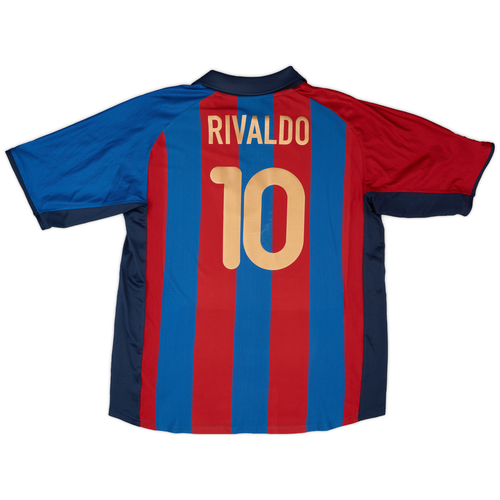 2001 02 Barcelona Home Shirt Rivaldo 10 9 10 XL