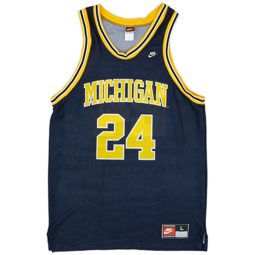 1991 95 Michigan Wolverines King 24 Nike Away Jersey Very Good L