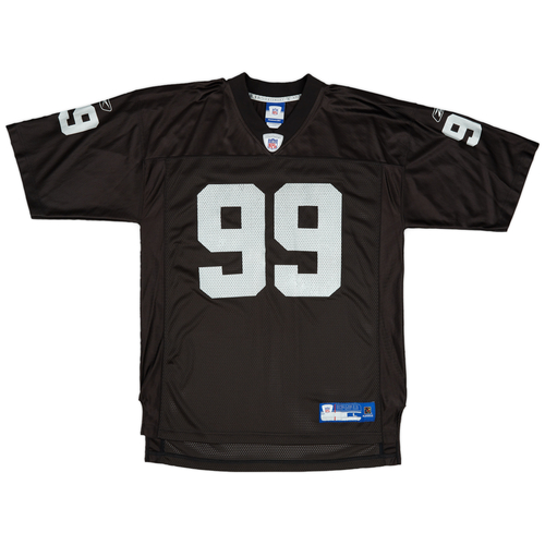 2005 06 Oakland Raiders Sapp 99 Reebok On Field Home Jersey Excellent L