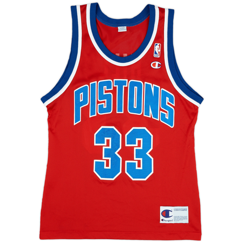 1995 96 Detroit Pistons Hill 33 Champion Alternate Jersey Excellent S