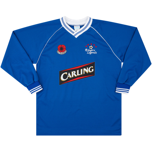2010 Rangers Legends Match Worn Home L S Shirt 9 Durie v Army