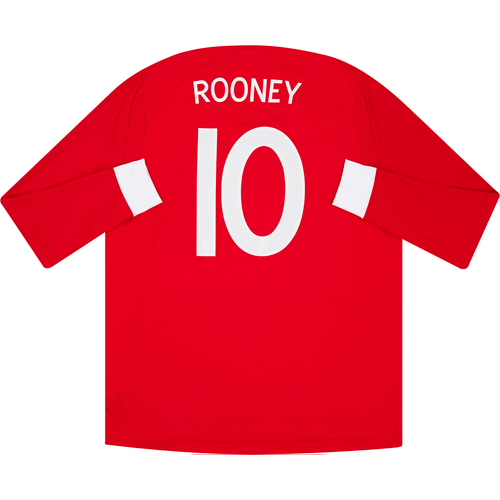 2010 11 England Away L S Shirt Rooney 10 8 10 XL