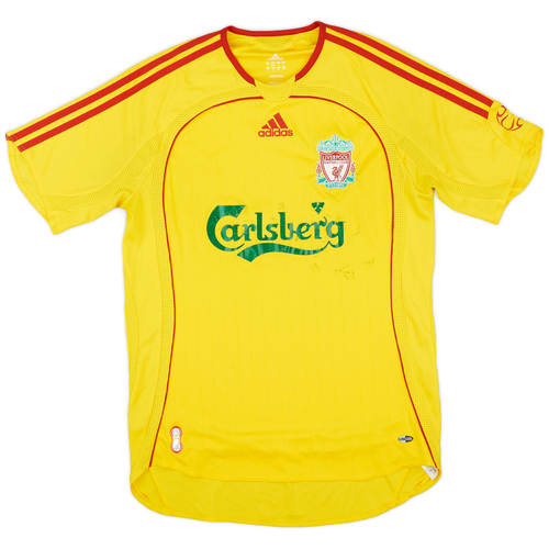 Yellow carlsberg liverpool shirt top