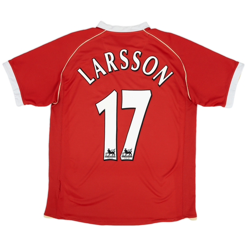 2006 07 Manchester United Home Shirt Larsson 17 6 10 M