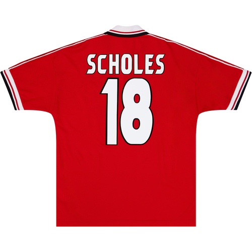 1998 00 Manchester United Home Shirt Scholes 18 9 10 XL
