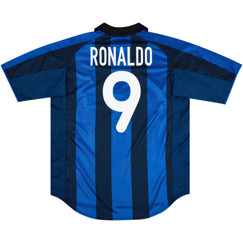 2001 02 Inter Milan Home Shirt Ronaldo 9 9 10 L
