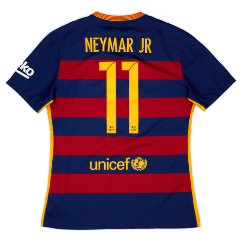 2015 16 Barcelona Authentic Home Shirt Neymar Jr 11 Excellent 8 10 L
