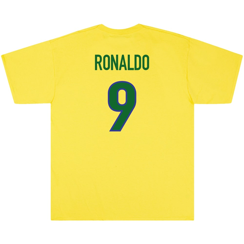 Ronaldo 9 1998 Brazil Yellow Graphic Tee