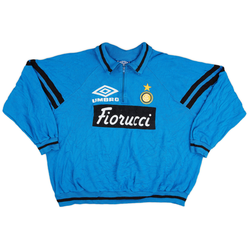 1992 94 Inter Milan Umbro 1 4 Zip Drill Top 9 10 XL